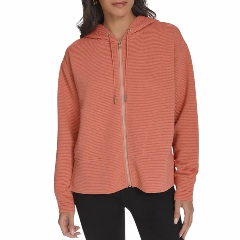 DKNY Women's Tech Ottoman Jacket Faded Rose Size XXL